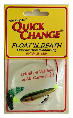 Quick Change MW4 Float'n Death- Fluorocarbon Minnow Rig - WING-