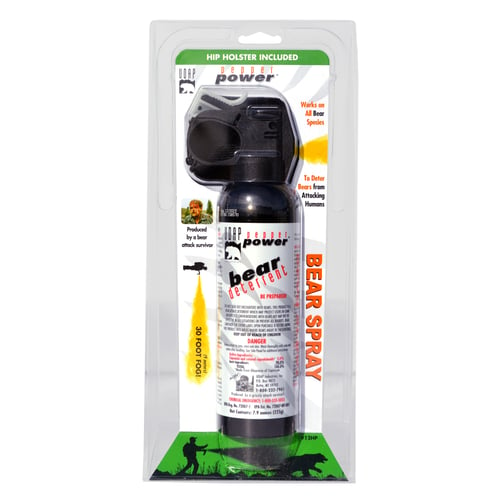 UDAP 12HP Bear Spray w/Hip Holster 30 ft Spray, 2% CRC, 7.9oz, 225g