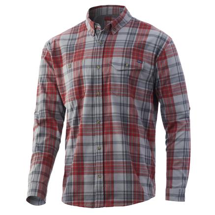Huk Rutledge Fishing Flannel Volcanic Ash S | 190840409573