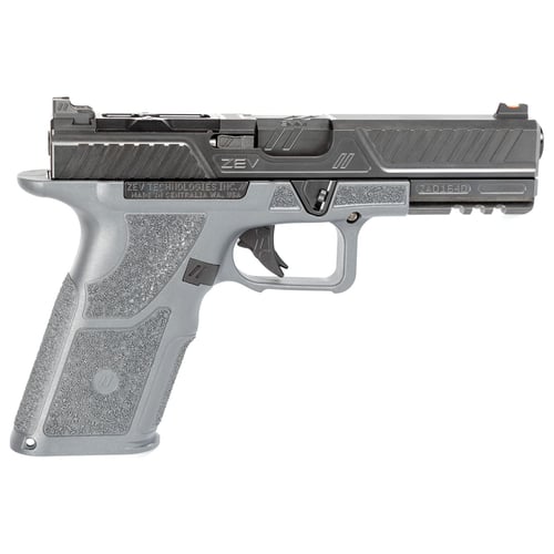 Zev Technologies OZ9 Standard Combat Pistol 9mm Luger 10rd Magazines 4.5 Barrel Black Slide Gray Grip | 811338036957