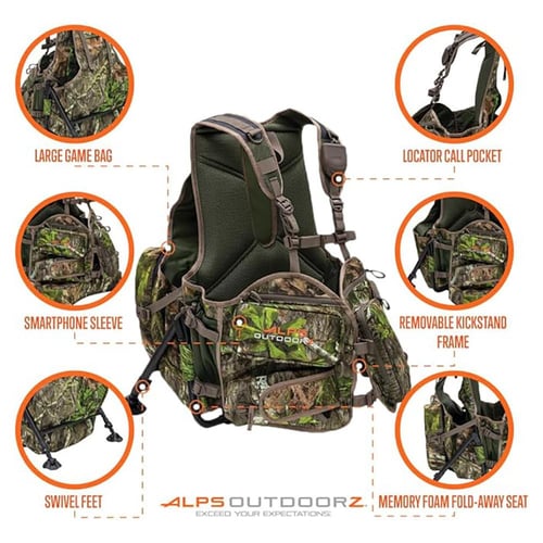 Alps Outdoorz Grand Slam Turkey Hunting Vest Standard Mossy Oak Greenleaf | 703438845129