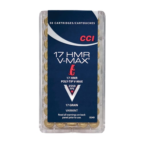 17 HMR 17GR HORNADY VMAX  50 RD | 076683000495