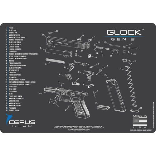 Cerus Gear 12x17 Glock Gen3 Schematic ProMat  Gray | 680220901167