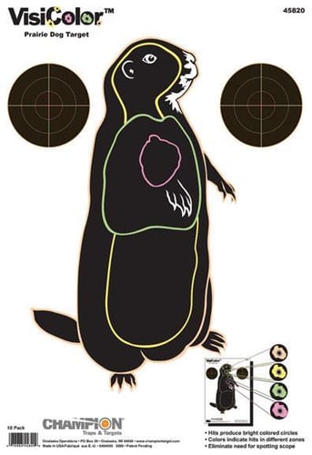 Champion VisiColor High-Visibility Paper Targets Prairie Dog 11