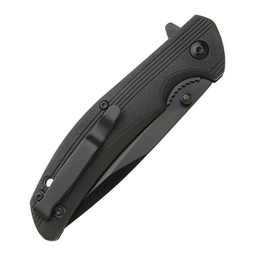 Bear  Son Sideliner Folding Knife 33/4 Drop Point Blade Black Zytel with Flipper | 730153017784