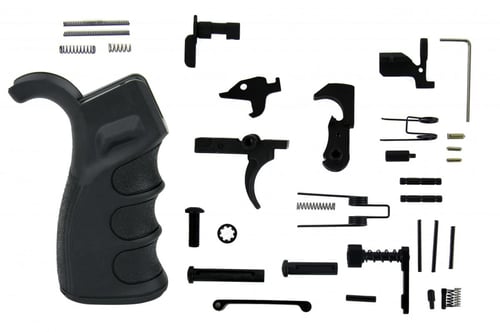 TacFire LPK02B308 AR-10 Lower Parts Kit  308 Win Black PGAR-B Pistol Grip Grip