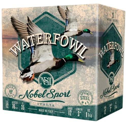 Noble Target Steel Waterfowl Shotshells 12 ga 23/4 1 oz 1280 fps 7 250/ct Case | 837913002582