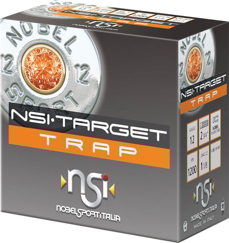 Nobel NSI Target Trap Shotshell 12 ga 23/4 11/8 oz. 1200 fps 8 25/ct | 837913000038