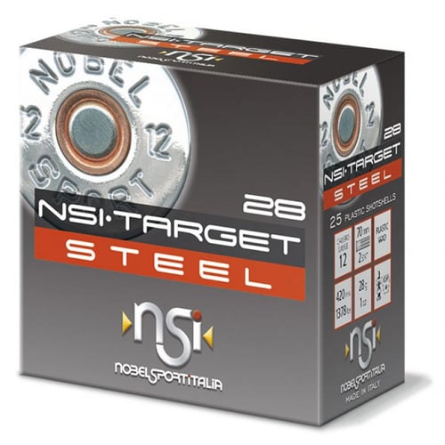 Nobel Target Steel Shotshells 12 ga 23/4 1oz 1378 fps 7 25/ct | 837913000670