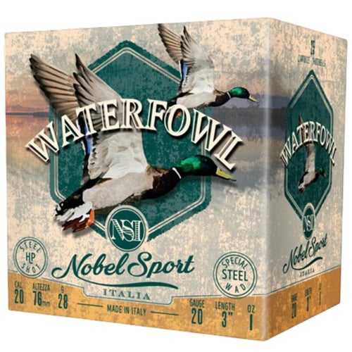 Nobel Sport Steel Waterfowl 20 Shotshells 20ga 1oz 3 1450 fps 2 25/ct | 837913001271