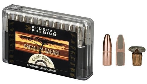 Federal P500NSA Premium Safari Cape-Shok 500 Nitro Express 570 gr Swift A Frame 20 Per Box/ 10 Case