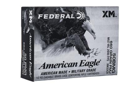 Federal XM33CX American Eagle  50 BMG 660 gr Full Metal Jacket (FMJ) 10 Bx/ 10 Cs