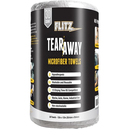 Flitz TearAway Microfiber Cloth Rolls 12x12 30/ct | 065925000306