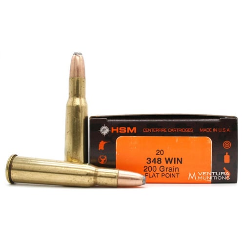 HSM Classic Rifle Ammunition .348 Win 200gr SP 2450 fps 20/ct | 810742021429