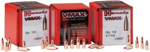 Hornady V-MAX Bullets .22 cal .224 55 gr V-MAX 250/ct | 090255227161