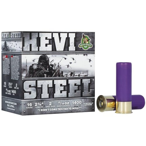 HEVIShot HEVISteel Shotshell 16ga 23/4 15/16oz 1400 fps 2 25/ct | 604544700268