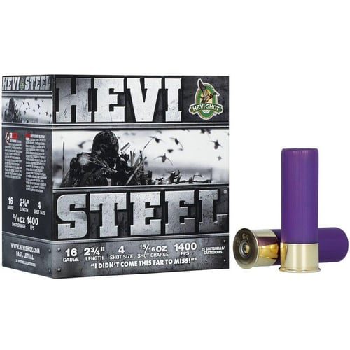 HEVIShot HEVISteel Shotshell 16ga 23/4 15/16oz 1400 fps 4 25/ct | 604544700275