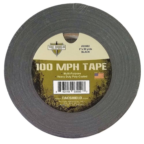 Tacshield 100 MPH Heavy Duty Tape 60 Yards Black | 843119035507