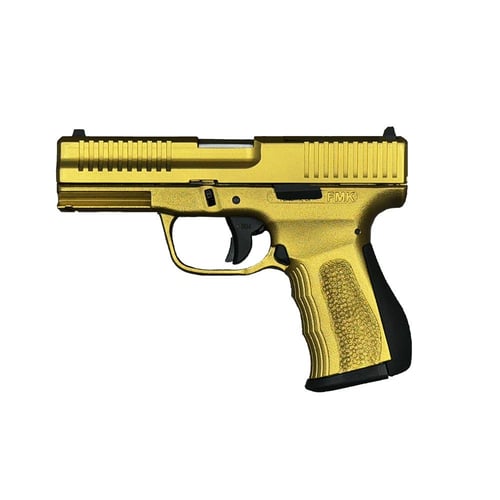 FMK G3 Trump Signature Handgun 9mm Luger 14rd Magazines2 3.87 Barrel Optic Ready Gold and silver Cerakote | 850979006912