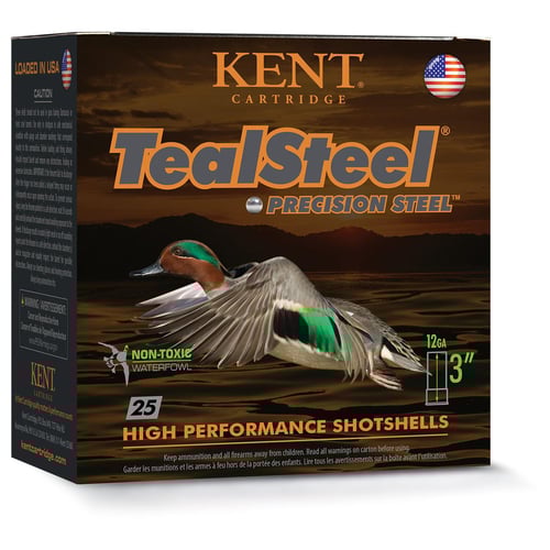 Kent Teal Steel Shotshells 12ga 23/4 11/4oz 1300fps 5 25/ct | 656308112220