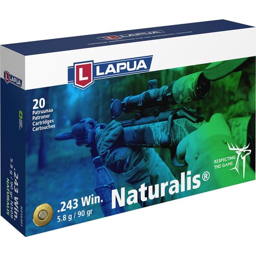 Lapua Naturalis Solid Rifle Ammo 243 Winchester 90 gr 20/ct | 6418267102810