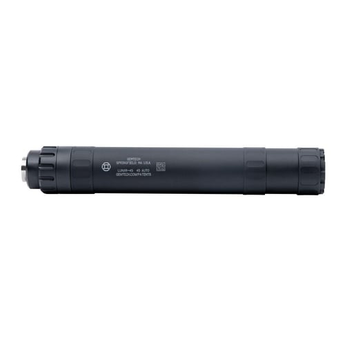 Gemtech LUNAR 45 Direct Thread Aluminum/Titanium Pistol Suppressor 45 ACP includes LID Black USED | 022188896251