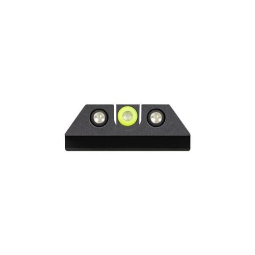 Night Fision GLK003007GDPYGZG OEM Replacement Glow Dome Night Sight Set Square Tritium Green with Yellow Outline Front, U-Notch Green with Black Outline Rear Black Frame for Glock 42, 43, 43X