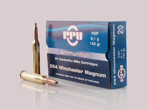 PPU Standard Rifle Ammunition .264 Win Mag PSP 140 gr 3018 fps 20/ct