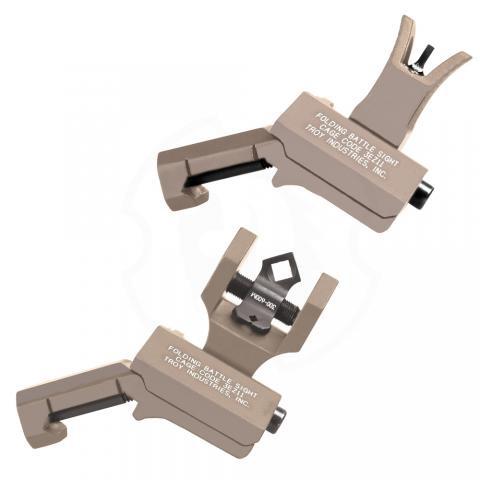 TROY M4 DIOPTIC 45 DEGREE OFFSET SIGHT SET FDE  COMBO FOLDING FRONT AND REAR