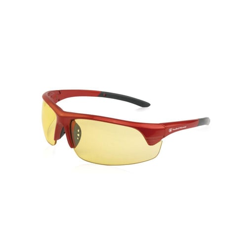 Smith  Wesson Corporal Shooting Glasses Half Frame Red with Amber Lens | 661120001782