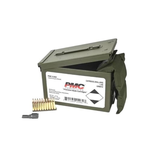 PMC Rifle Ammunition 5.56mm 55 gr FMJ 3270 fps 840/ct W/Bandoleer 840 Metal Box 2Metal Boxes 1680/ct Total | 20741569010621