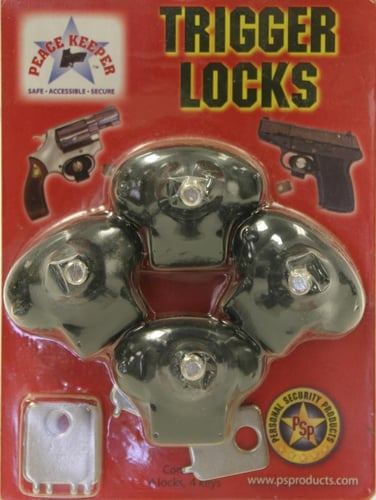 Bulls Eye Peace Keeper Plastic Keyed Trigger Lock - 4 Pack