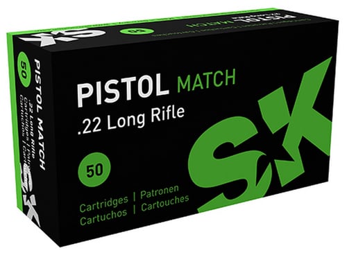 SK Pistol Match Rimfire Ammunition .22 LR 922 fps 40 gr 50/ct