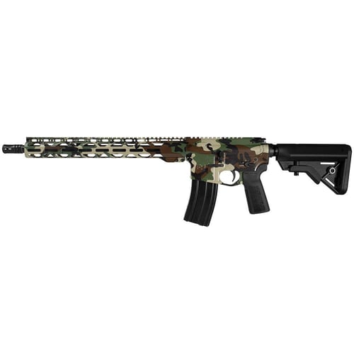 Radical Firearms Woodland Camo MilSpec NATO Rifle 5.56mm 30rd Magazine30 16 Barrel Adjustable Stock | 757106323495