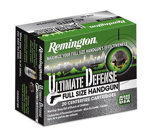Remington Ammunition 28920 Ultimate Defense  357 Mag 125 gr Brass Jacket Hollow Point (BJHP) 20 Per Box/25 Cs