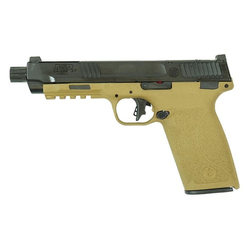 SW MP Handgun 5.7x28mm 22rd Magazines 1 5 Threaded Barrel FDE Optic Ready No Manual Safety-USED | 022188897159