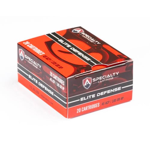 Atlanta Arms Elite Defense Handgun Ammunition .45 Auto 185gr JHP 975 fps 20/ct | 850041335711