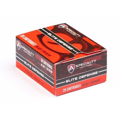 Atlanta Arms Elite Defense Handgun Ammunition .45 Auto 230gr JHP 925 fps 20/ct | 850041335452