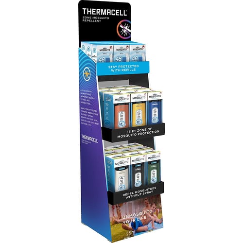 Thermacell Mixed Patio Shield Mosquito Repeller  Refill Floor Stand Display 6-Color | 843654007182