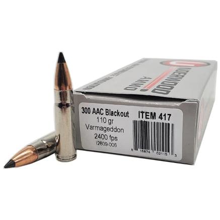 Underwood Ammo Varmageddon Rifle Ammunition 300 Blackout 110gr PT 2400 fps 20/ct | 18168740211533