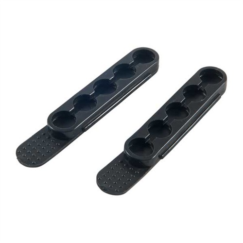 QUICKSTRIP 5RD BLK .38/.357 CAL 2PKQuick Strip 2 Pack Black - 5 Rounds -  .357/.38/.40 SW/6.8mm - Helps to speed your reload - Proven to be the most compact and convenient way to carry and store spare ammo - Injection molded from a black flexible urethane materialspare ammo - Injection molded from a black flexible urethane material | 087632005993