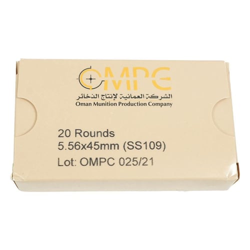 OMPC M855 Steel Core Rifle Ammunition 5.56X45 NATO 62gr FMJ 3020 fps 800/rd Boxed in Metal Can | 0830202110177