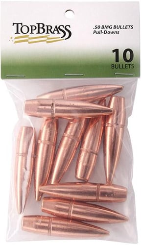 Top Brass PullDown Bullets .50 BMG 647gr FMJ 10/ct | 818424010563