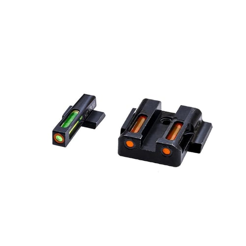 HIVIZ Litewave H3 Tritium/Litepipe Handgun Sight Set for SW MP Green with Orange Ring Front Orange Rear | 613485589955