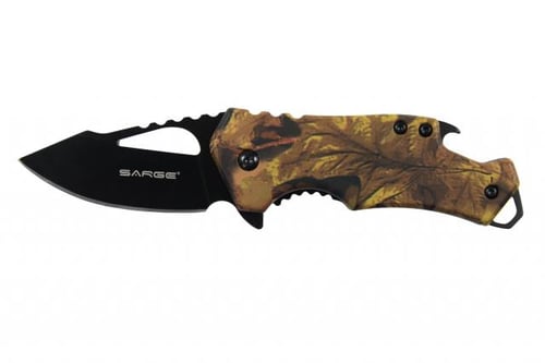 Sarge Knives Camo Fuse- Camo Pocket Knife & Bottle Opener - 6