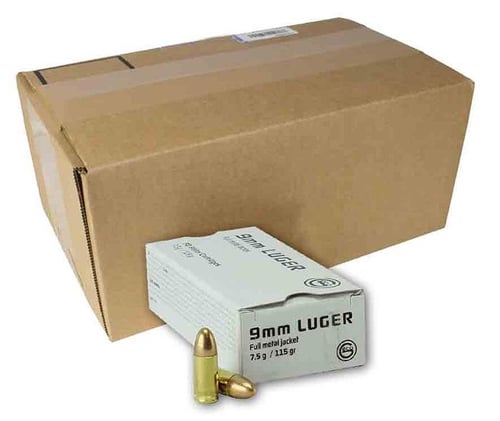 Geco Range Handgun Ammunition 9mm Luger 115 gr FMJ 1214 fps 1000/rd CASE | 24000294110416