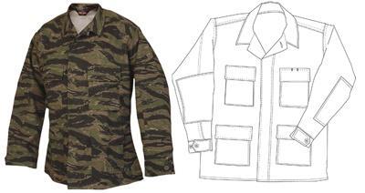 TruSpec BDU Coat  60/40 Cotton Polyester Twill Vietnam Tiger Stripe S | 690104037462