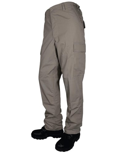 TruSpec BDU Basic Pants  6.5oz. 65/35 Polyester Cotton RipStop Zip Fly Closure Khaki Small | 690104464763