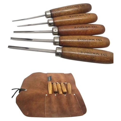 VU CHISEL CARVING SET CHECKERING  RESORATION W/CASE 5PC | 670333004947