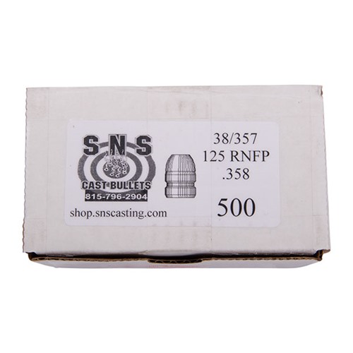 CAST 38 CAL .358 Inch 125GR ROUND NOSE FLAT POINT LEAD 500/BOX | 421000303265